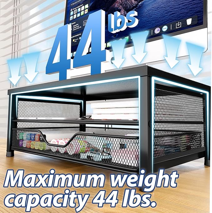 Desk Organizers and Accessories, 2-Tier Computer Monitor Stand Riser - Image 4