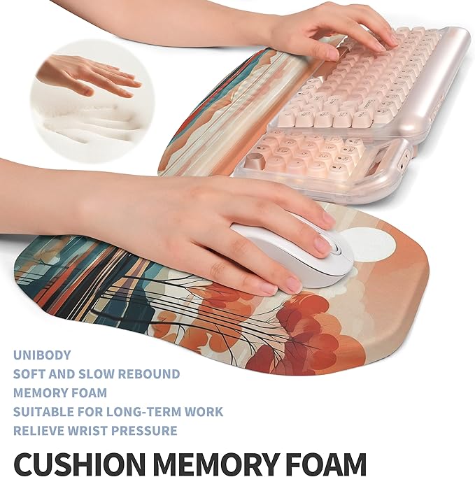 2-in-1 Ergonomic Set, Wave Keyboard Wrist Rest and Massage Slope Mouse Pad - Image 4