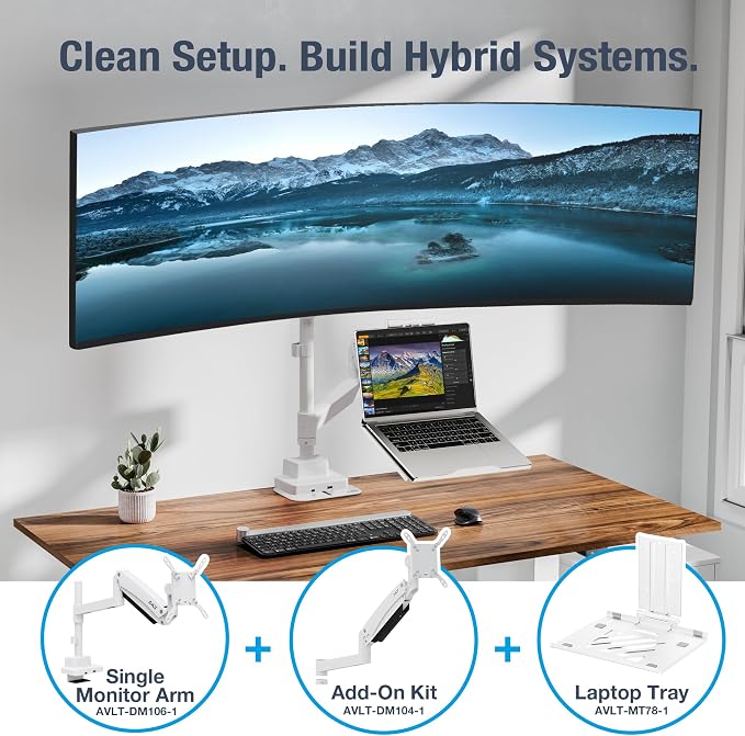AVLT Single 57 Inch Heavy Duty Monitor Arm Add-On Kit - Image 7