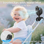 2025 Upgarded 4000mAh Misting Baby Stroller Fan, Rechargeable Battery Operated - Image 2