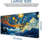 Large Mouse Pad Starry Sky Gaming Desk Pad Computer Keyboard Non-Slip - Image 3