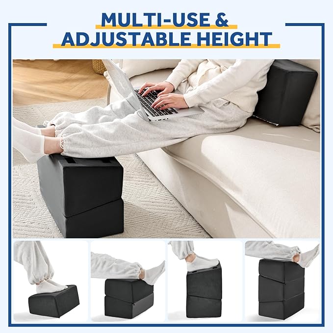 Foot Rest for Under Desk at Work, Adjustable Footrest for Office Chair & Gaming - Image 4