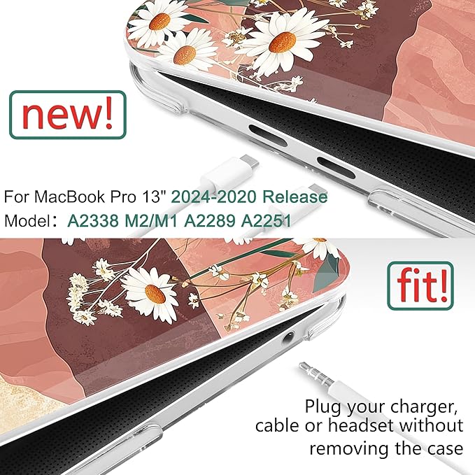 TWOLSKOO Compatible with MacBook Pro 13 inch Case 2023-2016 A2338 M2/M1 A2251 - Image 2
