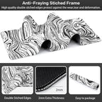 Black and White Marble Desk Mat, Large Abstract Marble Texture Gaming Keyboard - Image 3