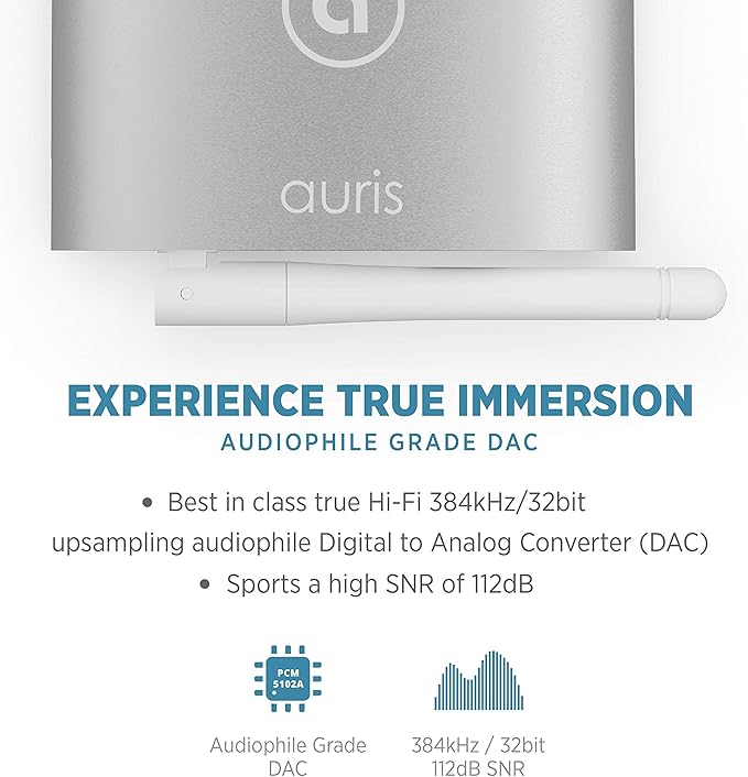 Auris Blume HD Long Range Bluetooth 5.3 Music Receiver Hi-Fi Audio Adapter - Image 5