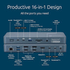 Kensington SD5900T DisplayLink Docking Station Thunderbolt 4, Quad 4K - Image 3