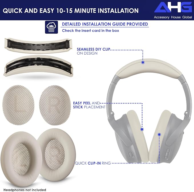 Replacement QC Ear Pad and Headband Pad Kit Cushion. Compatible - Image 8