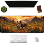 Rhino Gaming Mouse Pad, Sunset Floral and Wildlife Mousepads by Unknown