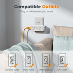 Outlet Extender Surge Protector, TESSAN Multi Wall Plug - Image 4