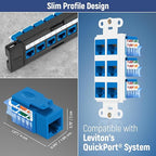 Everest 45° Angled RJ45 Cat5e Keystone Jacks 20-Pack in Blue - Image 7