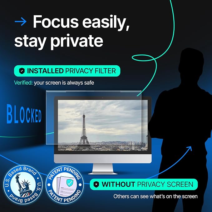 Acrylic 27 Inch Computer Privacy Screen Filter Compatible - Image 2