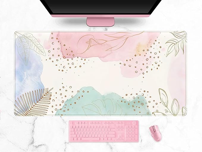 Boho Pastel Painting Mouse Pads, Abstract Mousepad XXL, Extended Mouse Pad by DSKGSJH