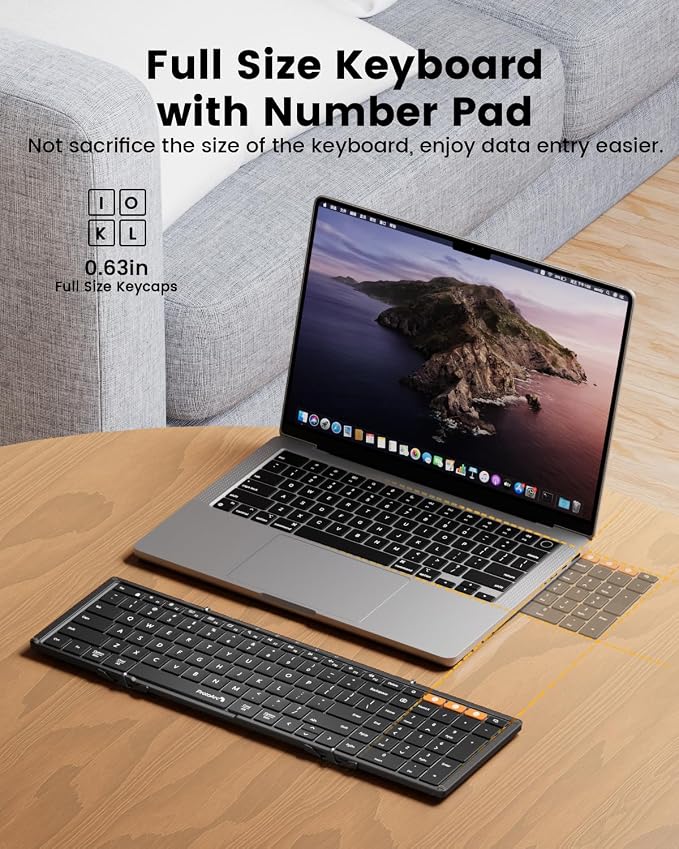ProtoArc Backlit Foldable Keyboard, XK01 Plus Folding Portable Bluetooth - Image 7