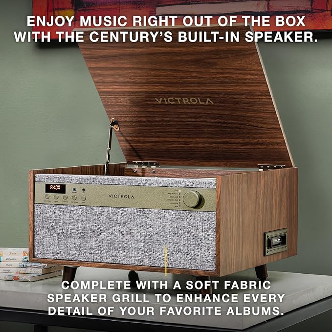Victrola Century 6-in-1 Vinyl Record Player & Music Center – 3-Speed Turntable - Image 6