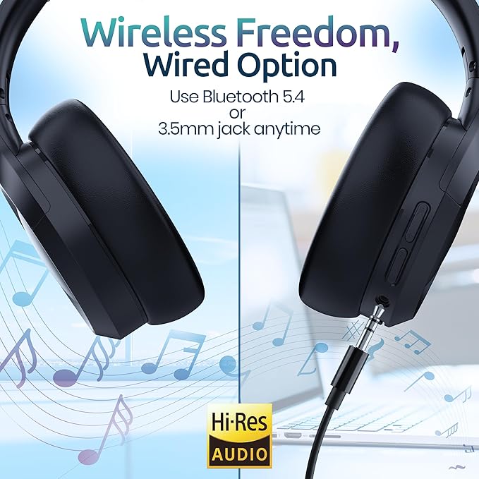 Active Noise Cancelling Headphones, Hi-Fi Stereo, 100H Playback Time, - Image 6