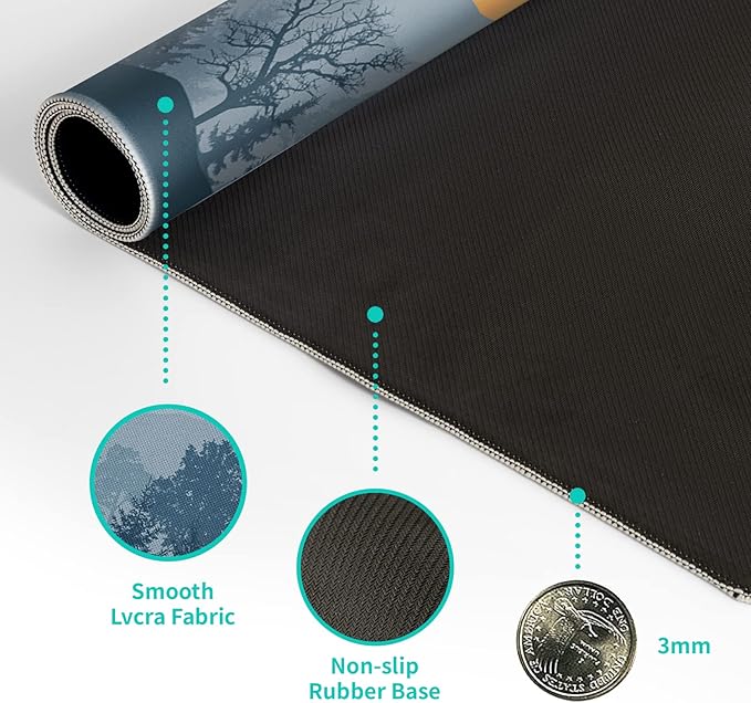 Mountain Gaming Mouse Pad 31.5x11.8 Inch Forest Large Mousepad Extended Grey - Image 8