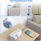 Extension Cord with Multiple outlets, 10 Ft Braided Power Cord, 6 Widely - Image 7