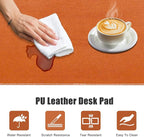 Desk Mat with Lip & Reinforced Stitched Edge|Non-Slip Waterproof PU Leather - Image 5