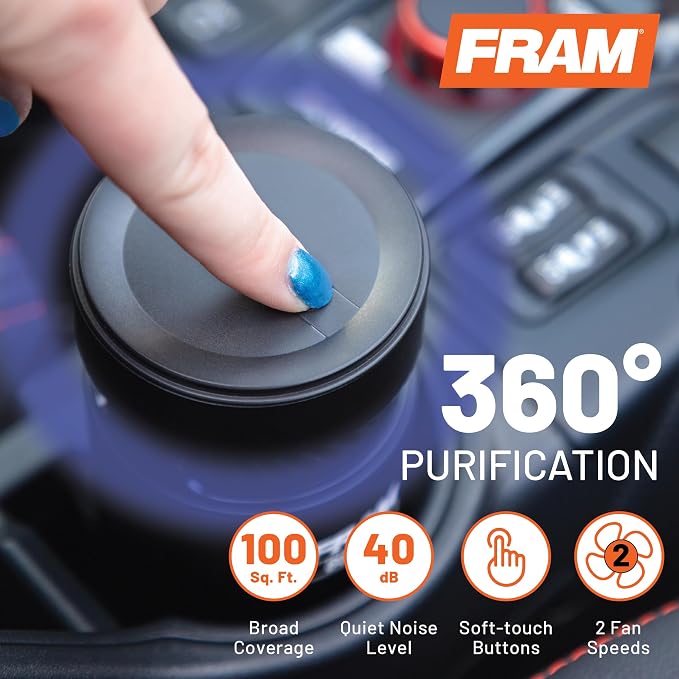 FRAM Buddie HEPA Air Purifier H13 Filtration & UV-C LED Sanitization, - Image 2