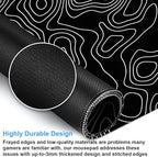 Black and White Topographic Map Gaming Mouse Pad - Image 5