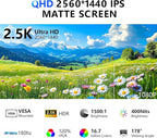 24” 2.5K 2560 * 1440 Portable Monitor 180Hz 120% sRGB USB-C HDMI Large Gaming - Image 2