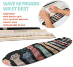 2-in-1 Ergonomic Set, Wave Rise Keyboard Wrist Rest and Massage Bulge Slope - Image 2