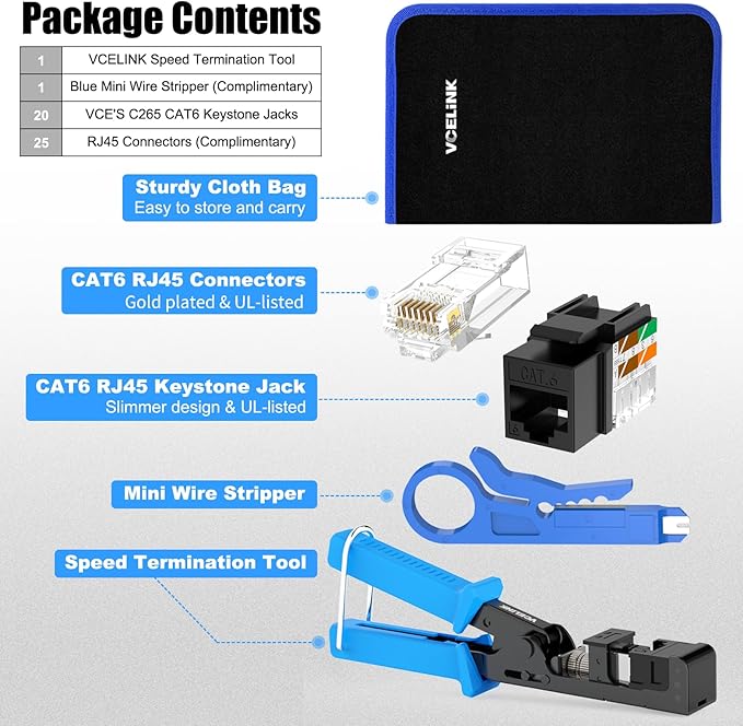 VCELINK Speed Termination Tool for VCE 90-Degree Keystone Jacks Punch Down - Image 6