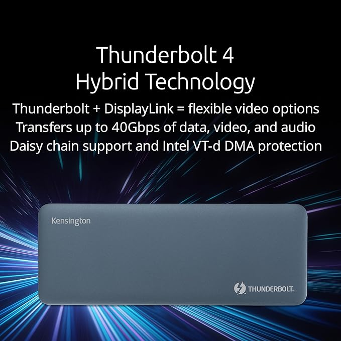 Kensington SD5900T DisplayLink Docking Station Thunderbolt 4, Quad 4K - Image 4
