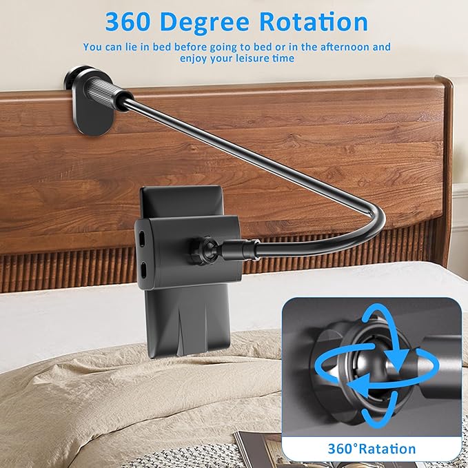 Gooseneck Tablet Holder for Kindle Reading in Bed, Hands Free Desk Bedside Lazy - Image 5