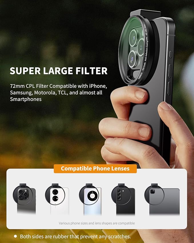 CPL Filter for Phone, 72mm Camera Polarized Lens Polarizing Filter - Image 3