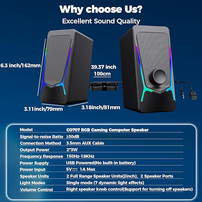 ROSON Computer Speakers, Gaming PC Speakers - Image 6
