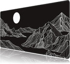 Black and White Mountain Large Mouse Pad, Gaming Keyboard Desk Pad, Extended by BAHDSISFA