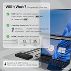 Plugable USB-C Docking Station Dual 4K 60Hz HDMI, 65W Charging, Gigabit Ethernet - Image 5