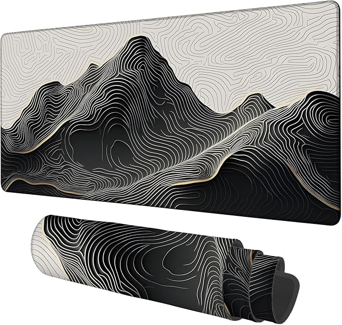 Gaming Desk Pad Large Extra Length Abstract Lines Mouse Pad Keyboard Laptop by Unknown
