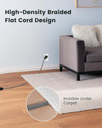 SURAIELEC 2 Pack Flat Extension Cord 3FT, 360° Rotating Plug, Braided Flat Plug - Image 6