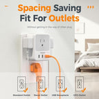 USB Multi Plug Outlet Splitter, TESSAN Surge Protector 4 Outlet Extender - Image 5