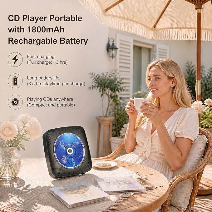 Gueray Portable CD Player Bluetooth: CD Players - Image 2