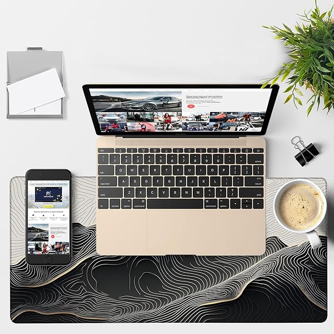 Gaming Desk Pad Large Extra Length Abstract Lines Mouse Pad Keyboard Laptop - Image 4