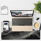 Gaming Desk Pad Large Extra Length Abstract Lines Mouse Pad Keyboard Laptop - Image 4