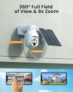 Camcamp Wireless Security Camera System, Solar Powered PTZ 4MP 6 Cam-kit Camera - Image 4