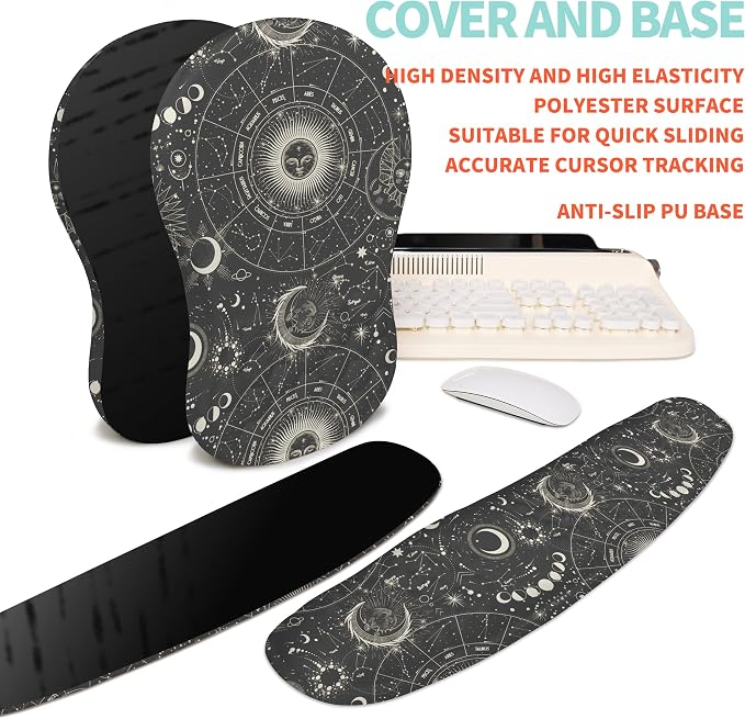 2-in-1 Ergonomic Set, Wave Rise Keyboard Wrist Rest and Massage Bulge Slope - Image 6