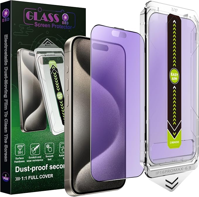 9H Tempered Glass, Anti-Glare, Full Coverage, Anti-Fingerprint, Auto Dust by SYSHANGYAN