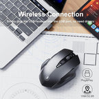 Wireless Mouse, Rechargeable 2.4GHz Ergonomic Computer Mouse, 4 Levels DPI - Image 2