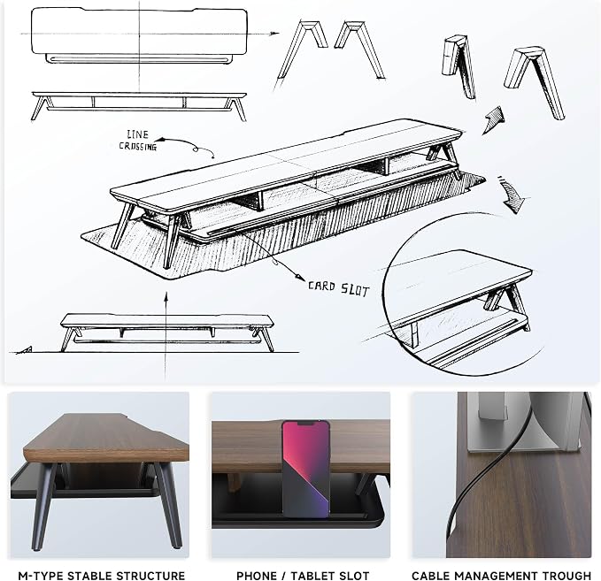 Fenge Dual Monitor Stand, Monitor Stands Riser - Image 6