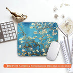 Square Mouse Pad Apricot Flower, Personalized Premium-Textured Custom Mouse Mat - Image 6