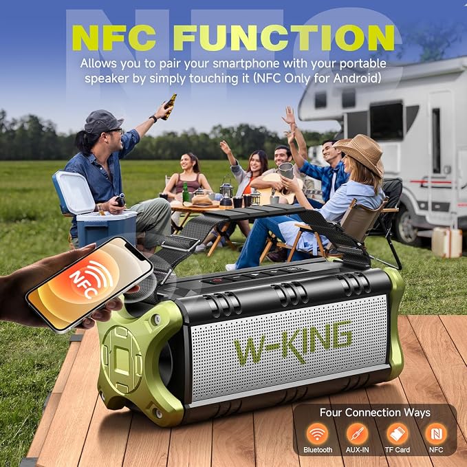 W-KING Bluetooth Speaker, 90W Max Portable Loud Speakers Wireless, IPX6 - Image 7