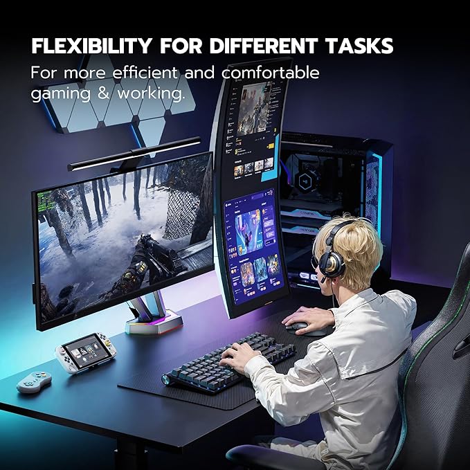 ARES WING RGB Dual Monitor Arm for 17-38" Ultrawide Screens, Holds 35.2lbs - Image 8