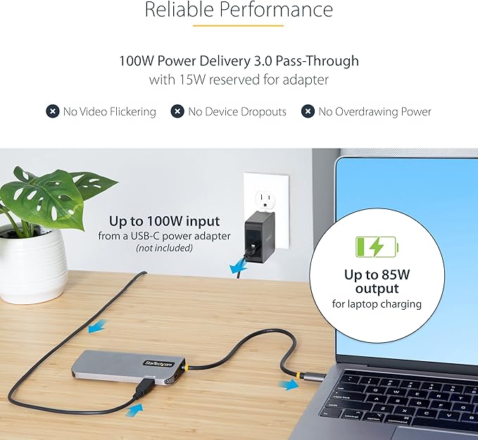 StarTech 6-in-1 USB-C Hub for Monitors, 4K 60Hz HDMI Video, Gigabit Ethernet - Image 6