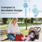 2025 Upgarded 4000mAh Misting Baby Stroller Fan, Rechargeable Battery Operated - Image 6