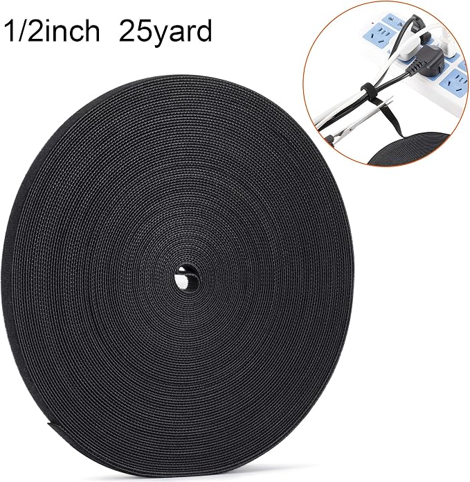 1/2 inch Reusable Fastening Tape Cable Ties Double-Sided Hook-and-Loop Cable - Image 2